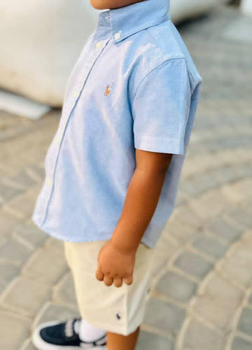 Ralph Lauren Oxford Blue Shirt Short Sleeves / Size 24m